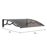 Marquesina Alveolar De Policarbonato Ahumado De 4 Mm Con Soportes Gris Oscuro, 80 X 120 Cm
