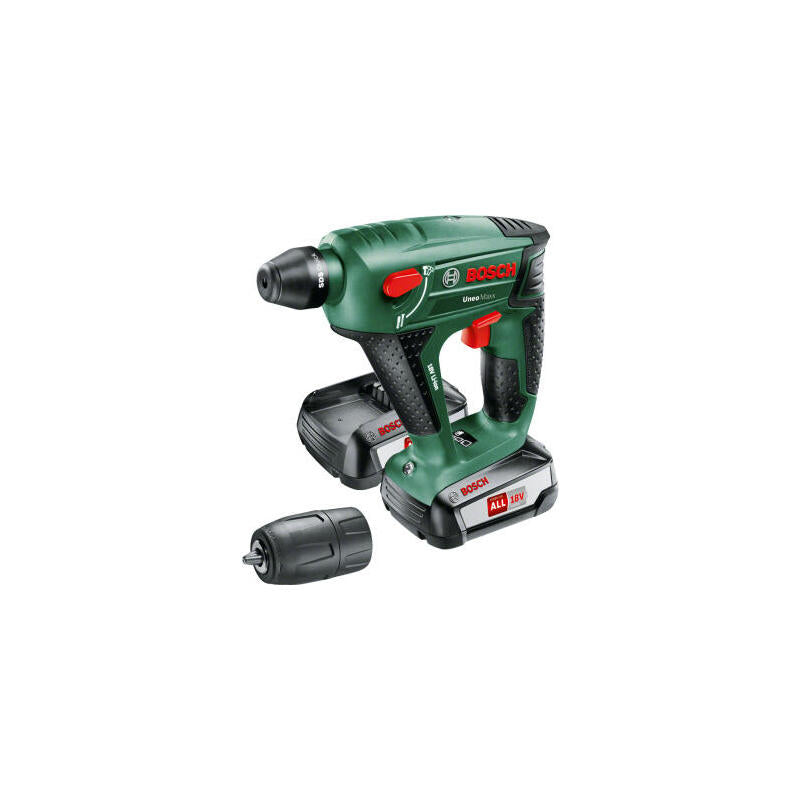 Martillo Perforador Inalámbrico Bosch Uneo Maxx, 18 Voltios Verde / Negro, Estuche, 2x Batería L