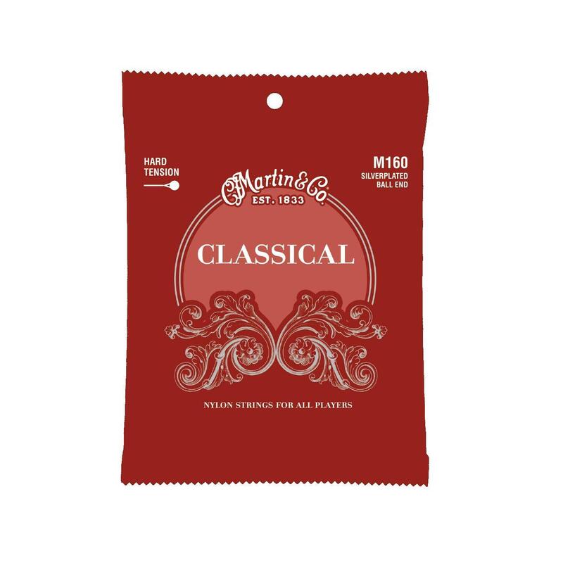 Martin M160 - Juego De Cuerdas Para Guitarra Clásica De Entorchado Plateado (Extremo De Bola)
