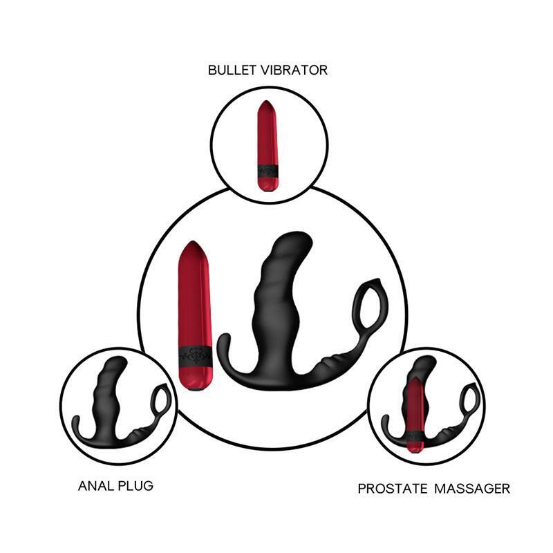 Masajeador Prostática Y Plug Anal 2 En 1 Con Vibración