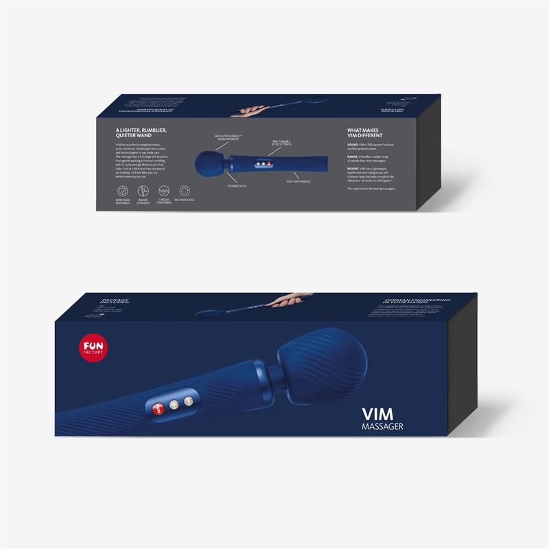 Fun Factory - Vim Wand Rumble Vibrador Recargable Silicona Azul Medianoche
