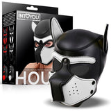Máscara De Perro Hound  Neopreno Hocido Extraíble Negro/Blanco Talla Única