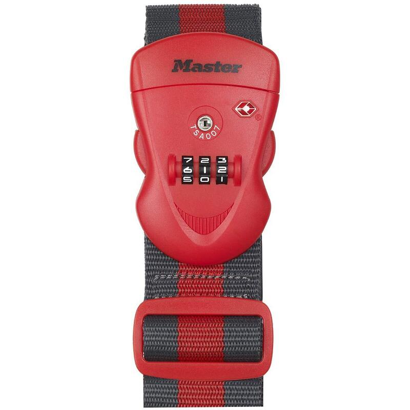 Master Lock Correa Para Equipaje Con Candado De Combinación Rojo, 190x6,5x4,8cm