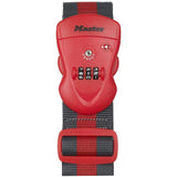 Master Lock Correa Para Equipaje Con Candado De Combinación Rojo, 190x6,5x4,8cm
