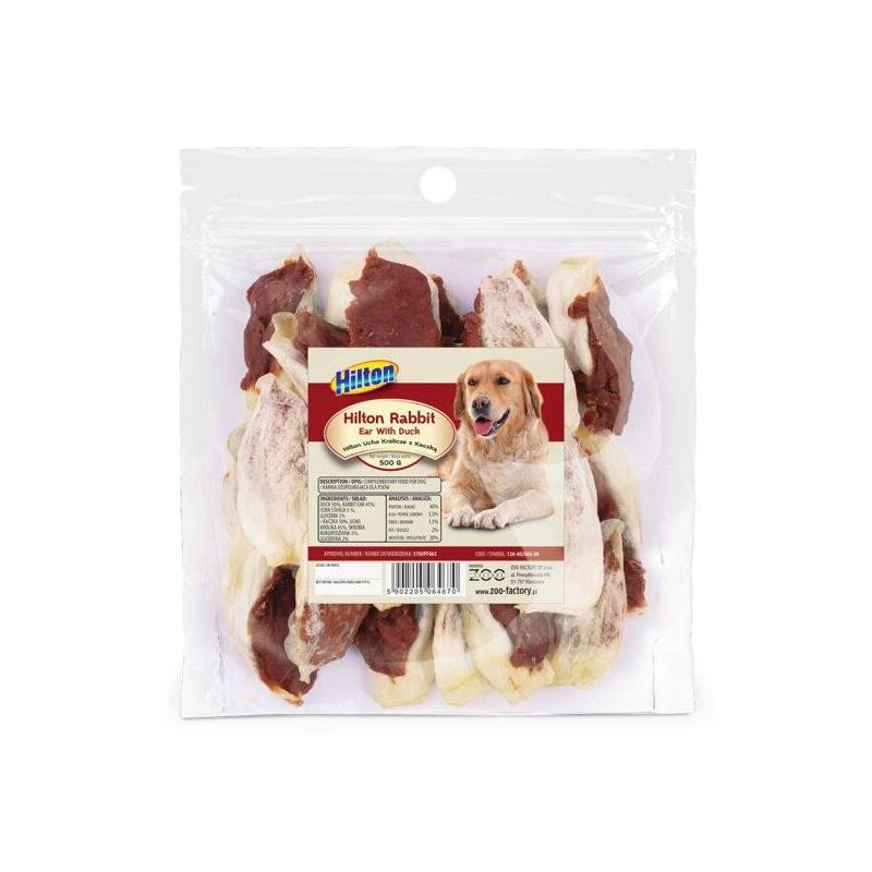 Masticable Para Perros Hilton Rabbit Ear With Duck  500g