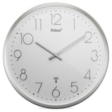 Mebus 19776 Radio Reloj De Pared Plata/Blanco