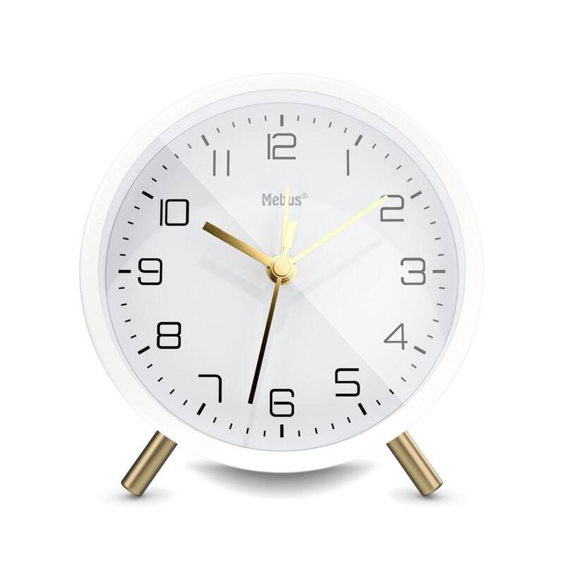 Mebus 56973 Weiss Quarzwecker