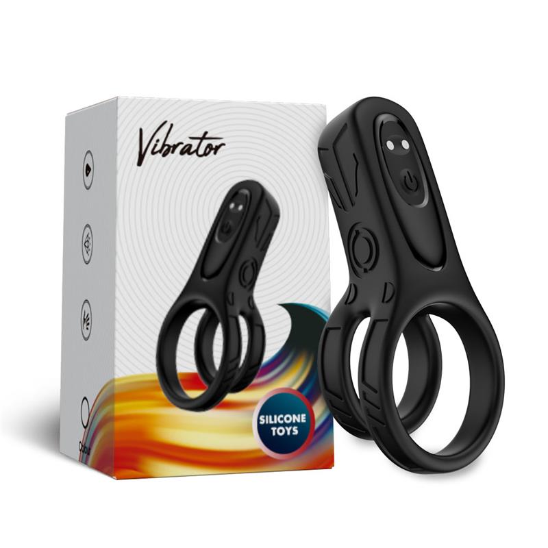 Mecha-Style Anillo Doble Para El Pene Con Vibracion