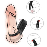 Mecha-Style Anillo Doble Para El Pene Con Vibracion