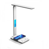 Media-Tech Leditou Energy Saving Led Desk Lamp With Qi Wireless Charger 15w Illuminated Clock With Alarm Clock