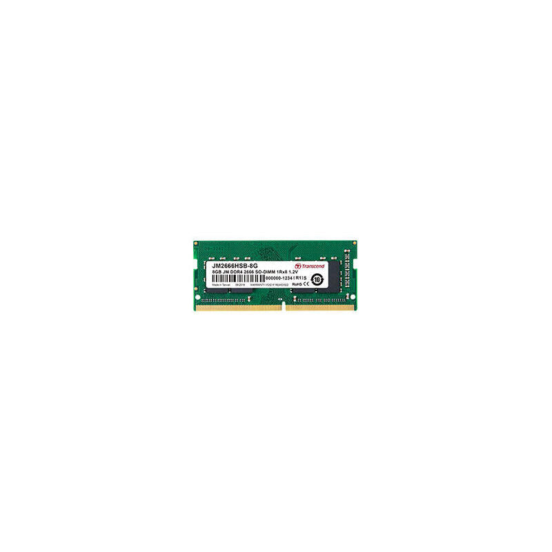 Memoria Ram Transcend 16gb Jm Ddr4 2666mhz So-Dimm 1rx8 2gx8 Cl19 1.2v