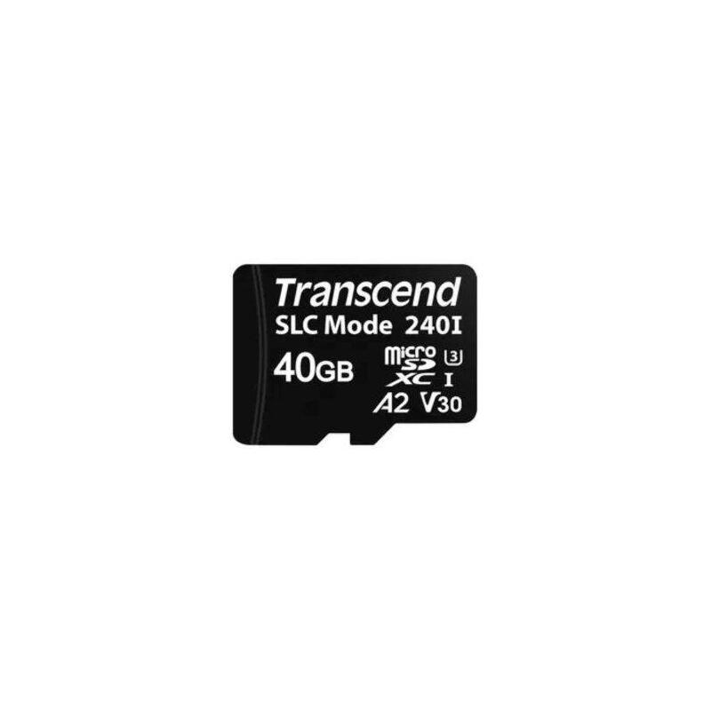 Memoria Sd Micro 40gb Clase 10 Transcend + Adaptador Uhs-I U3 Hasta 100/80 Mb/S Slc Mode