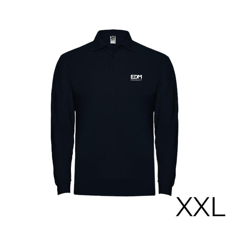 *Merchandising* Polo Negro Manga Larga Talla-Xxl 65% Poliéster 35% Algodon Edm