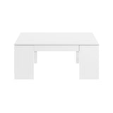 Mesa Centro Elevable, Blanco Brillo