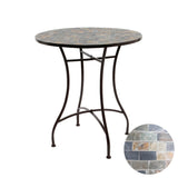 Mesa Metalica/Mosaico Color: Marron Ø70x77cm Modelo Stuttgart Para Exterior