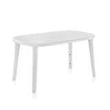 Mesa Ovalada Cancún, Color Blanco, Para Exterior, 140 X 80 X 73 Cm