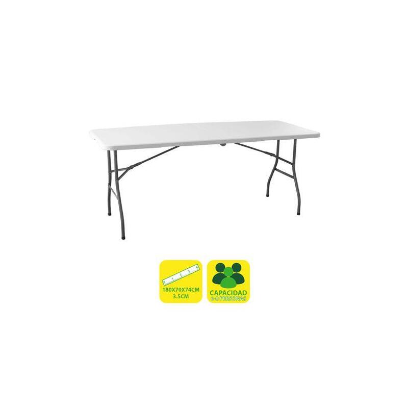 Mesa  Sungarden De Resina Plegable 180x70x74cm 3.5cm - Blanco