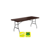 Mesa Sungarden De Resina Plegable Efecto Ratan 180x74x74cm 3.5cm - Marron