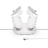 Meta Base De Carga Compacto + Batería 2 X Li-Ion 167 Mah 0.64 Wh 27 Vatios (Usb-C) Blanco Ópalo Para Meta Quest 3 Quest 3s