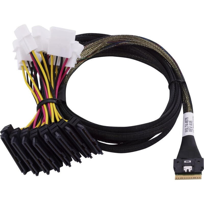 Microchip Technology 2305400-R Cable Serial Attached Scsi (Sas) 0,8 M Negro, Multicolor