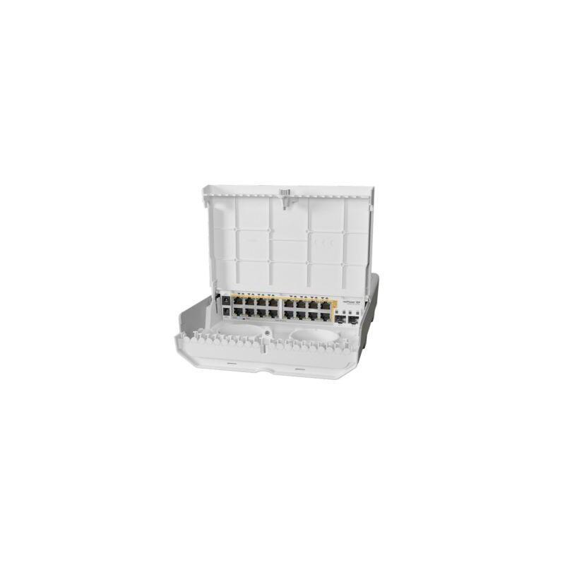 Mikrotik (Netpower 16p) Crs318-16p-2s+Out Cloud Router Switch 318-16p-2s+Out With 800mhz Cpu, 256mb Ram, 16x Gigabit Lan With Po