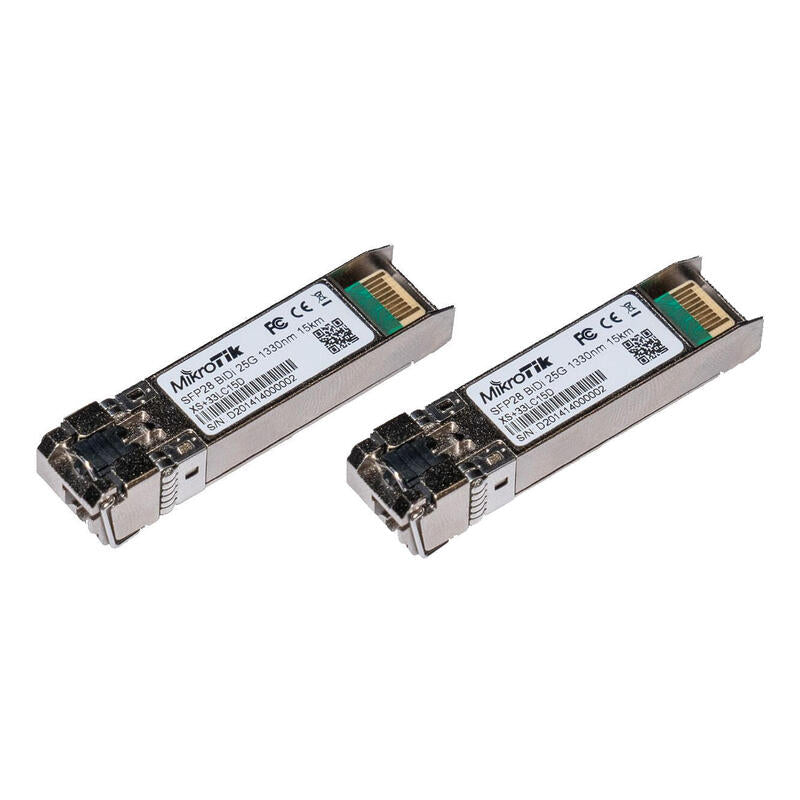 Mikrotik Xs+2733lc15d Par De M&Oacute Dulos Bidireccionales Sfp 1g/Sfp+ 10g/ Sfp28 25g 15km (T1270nm/R1330nm, Conector Lc Simple + T133