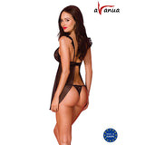 Milagros Chemise Y Tanga Negro Talla (Interno):S/M