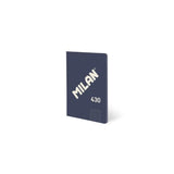 Milan 430 Libreta Encolada Formato A5 Cuadricula 5x5 - 48 Hojas De 95 Gr/M2 - Microperforado - Tapa Blanda - Azul