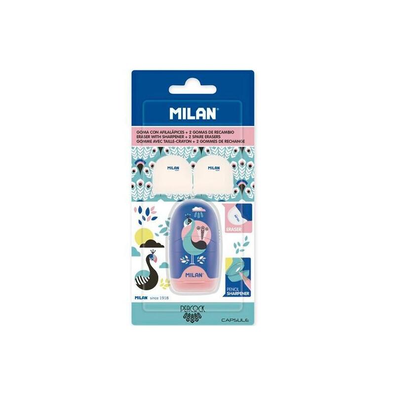 Milan Afilaborra Capsule Peacock + 2 Gomas De Recambio En Blíster C/Surtidos