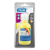 Milan Botella De Tempera 125 Ml - Tapon Dosificador - Secado Rapido - Mezclable - Color Amarillo Limon