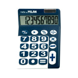 Milan Calculadora De Sobremesa 10 Digitos - Teclas Grandes - Apagado Automatico - Color Azul Y Blanco