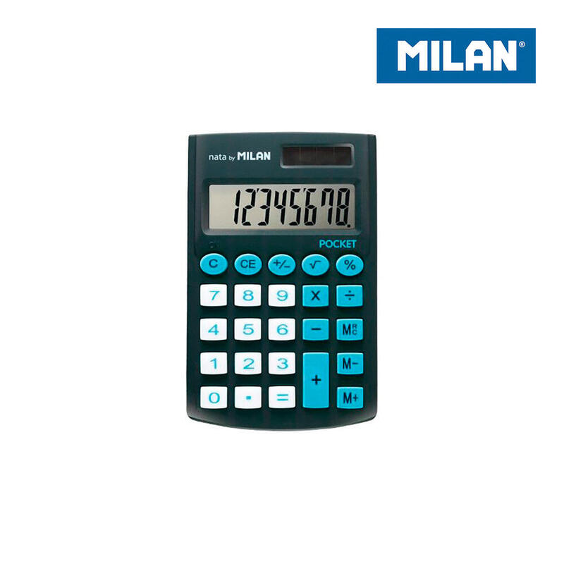 Milan Calculadora Negro Pocket 8 Digitos Dual Blister
