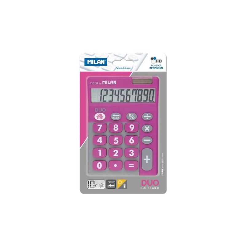 Milan Calculadora Touch Duo 10 Digitos Dual Blister Rosa