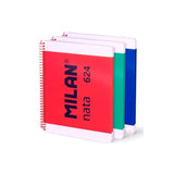 Milan Cuaderno Espiral A4 80h 95gr Pautado 7mm Tapa Dura Colección Nata® 624 Since 1918 Surtido Pack 3 Ud