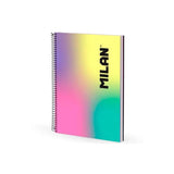Milan Cuaderno Espiral A4 90h 120gr Cuadrícula 5x5 Tapa Dura Colección Sunset
