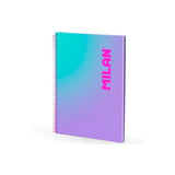 Milan Cuaderno Espiral A4 90h 95gr Cuadrícula 5x5 Tapa Dura Colección Sunset Lila