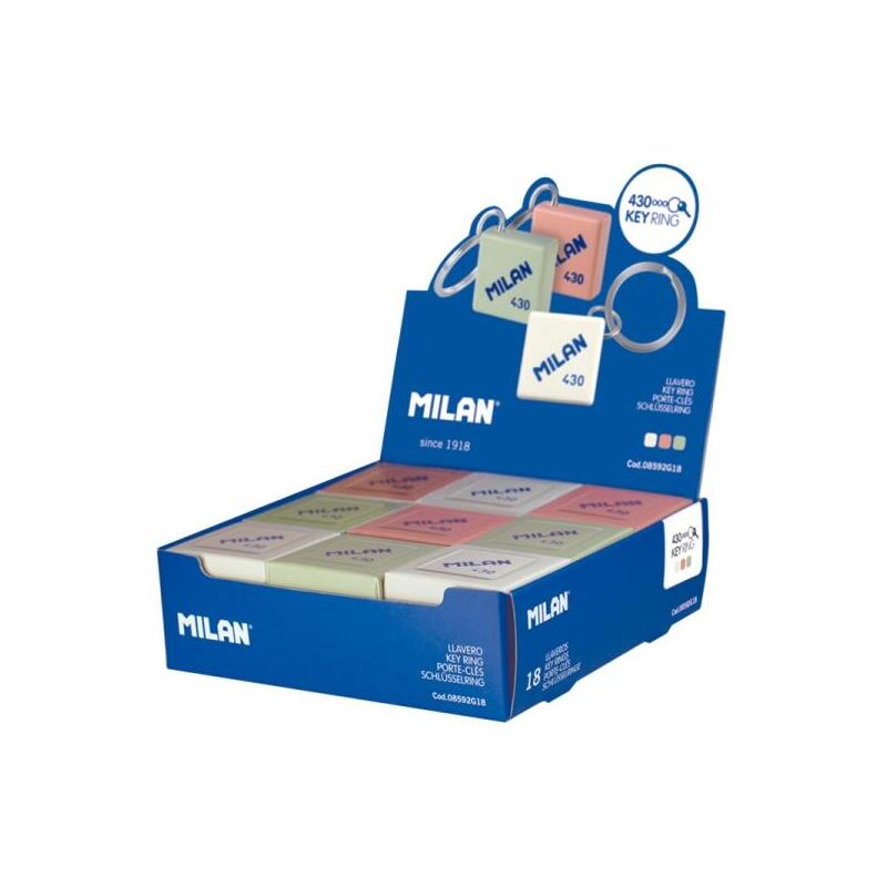 Milan Expositor Con 18 Llaveros Con Forma De Goma 430 - Colores Surtidos