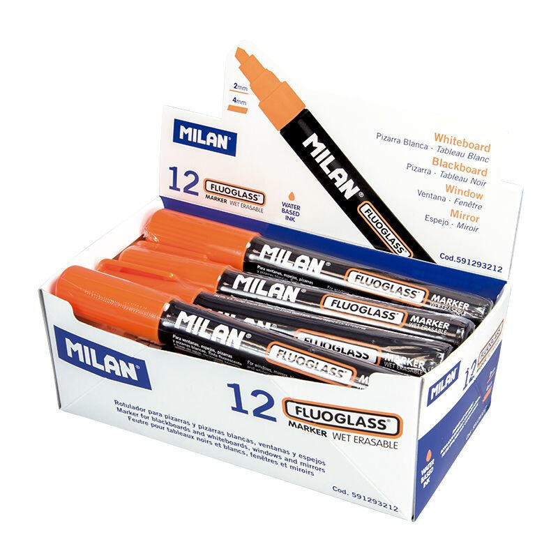 Milan Fluoglass Rotulador Borrable Naranja