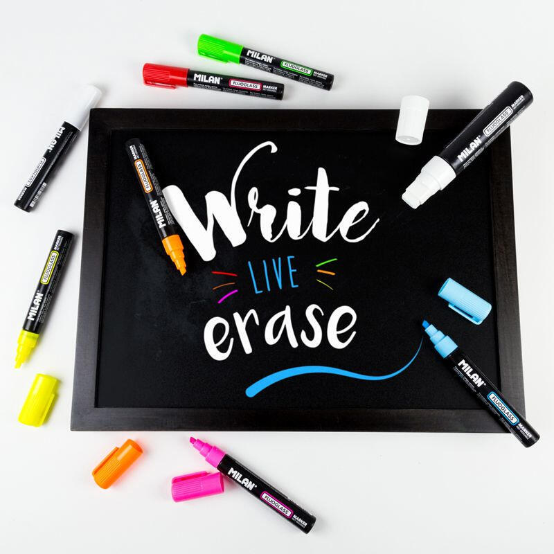 Milan Fluoglass Rotulador Borrable Verde