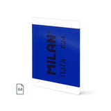 Milan Nata 624 Libreta Encolada Formato A4 Liso - 48 Hojas De 95 Gr/M2 - Microperforado - Azul