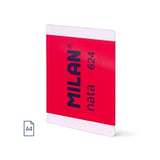 Milan Nata 624 Libreta Encolada Formato A4 Pautado 7mm - 48 Hojas De 95 Gr/M2 - Microperforado - Rosa