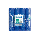 Milan Pack 4 Barras De Pegamento 8 G - Multiusos - Multisuperficies - Sin Disolventes - Uso Escolar - Azul