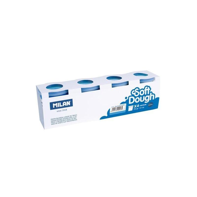 Milan Pasta Blanda Soft Dough Caja 4 Botes 116gr Azul