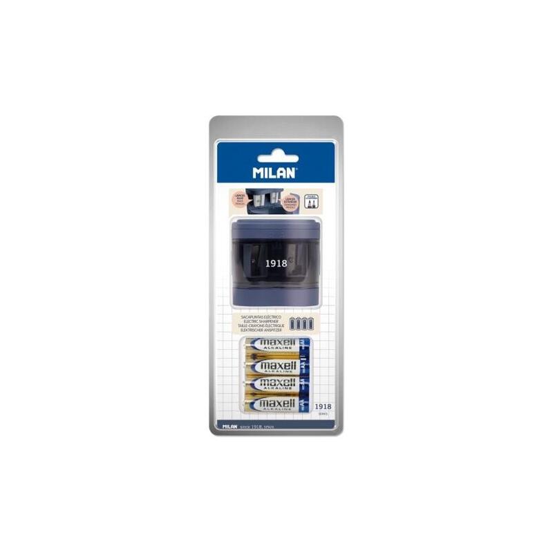 Milan Sacapuntas Eléctrico Doble (Uno Estándar Y Otro Maxi) Con Un Gran Depósito.