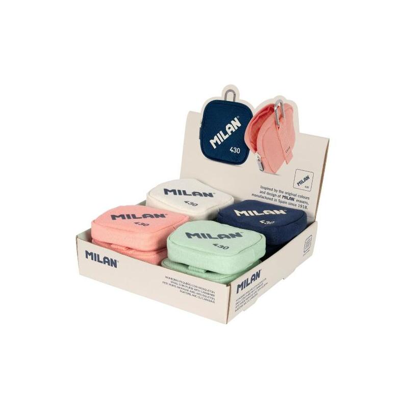 Milan Serie 1918 430 Expositor Con 12 Monederos Pequeños - Tamaño Monedero 10,3x10x2,5cm - Cierre De Cremallera -