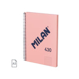 Milan Serie 1918 Cuaderno Espiral Formato A5 Cuadricula 5x5mm - 80 Hojas De 95 Gr/M2 - Microperforado, 2 Taladros -