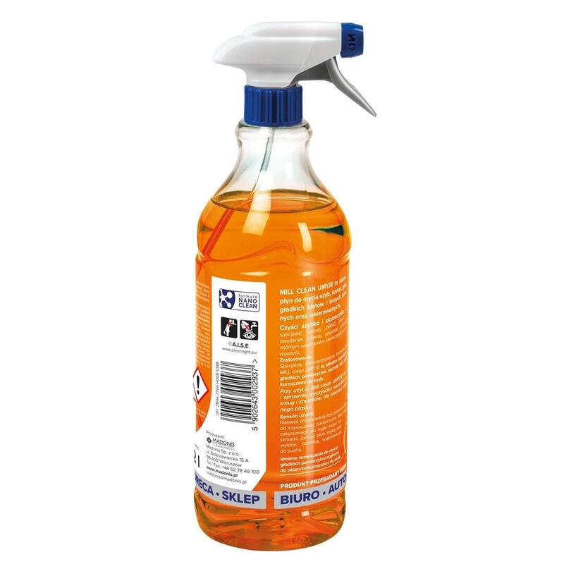 Mill Clean Líquido Limpiador Para Ventanas, Cristales, Espejos, Azulejos Con Aroma De Naranja 1,22 L