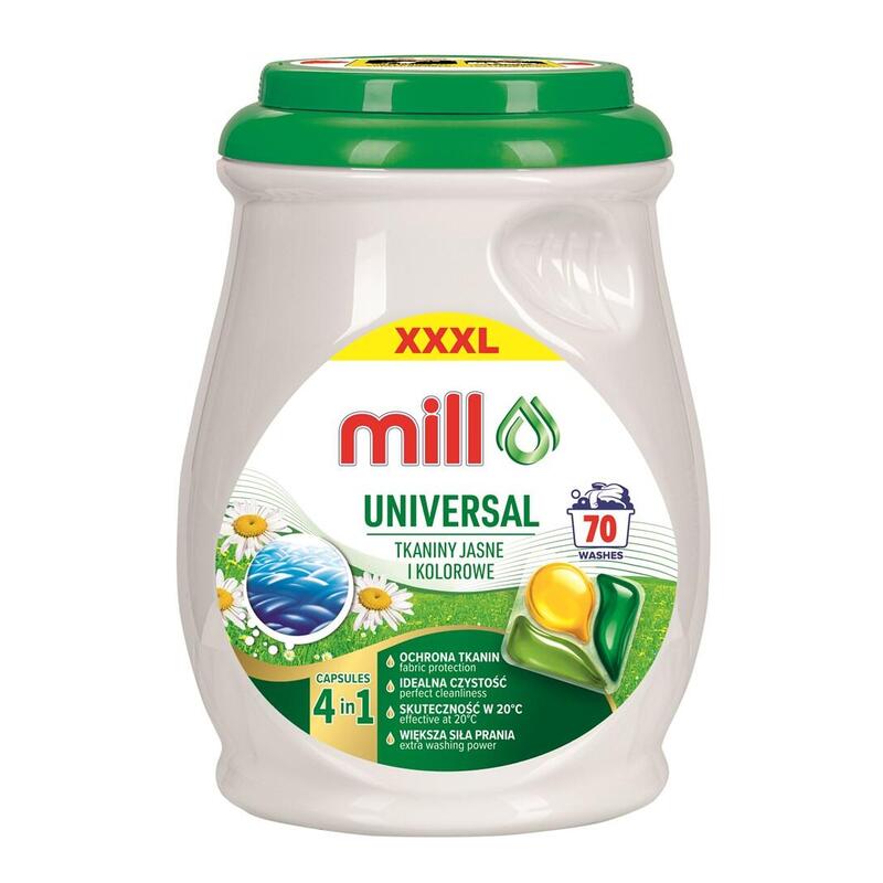 Mill Professional Cápsulas Universales De Lavandería De 3 Cámaras, 70 Uds.