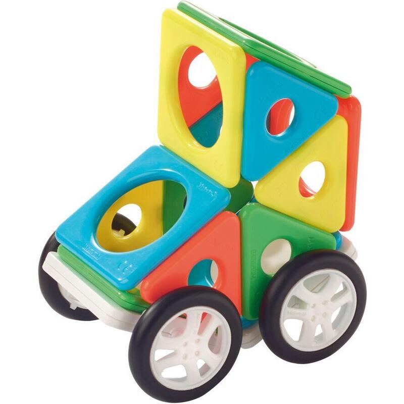 Millennium Magnets Cars, 8 Triángulos, 12 Cuadrados, 2 Ruedas.