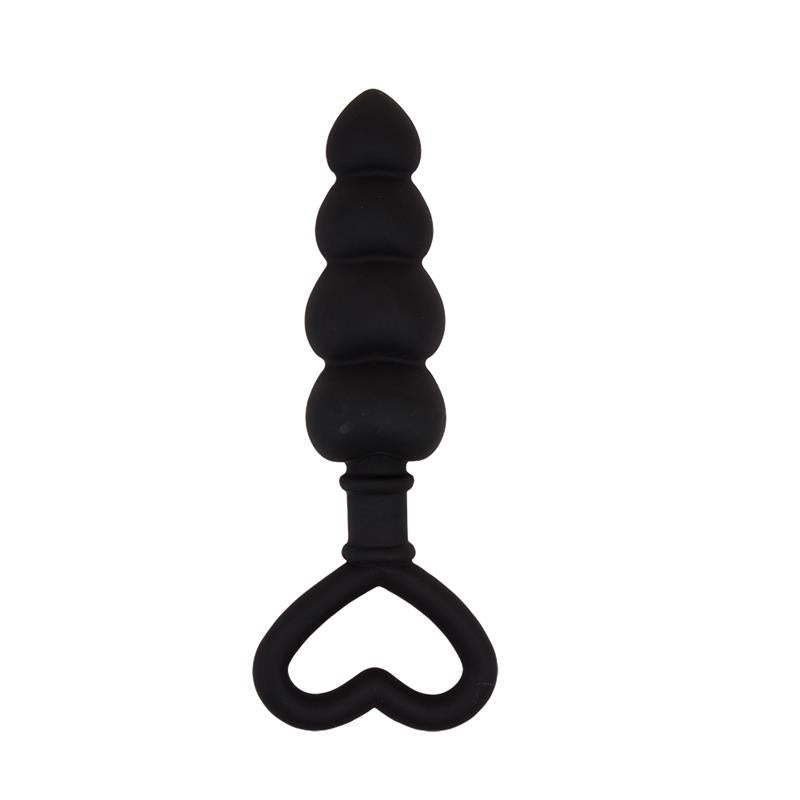 Mini Cadena Anal 15.6 X 3.4 Cm Silicona Negro